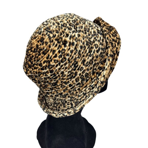 Leopard Print Bucket Hat By David & Young NY Womens Foldable & Lightweight - Picture 4 of 7